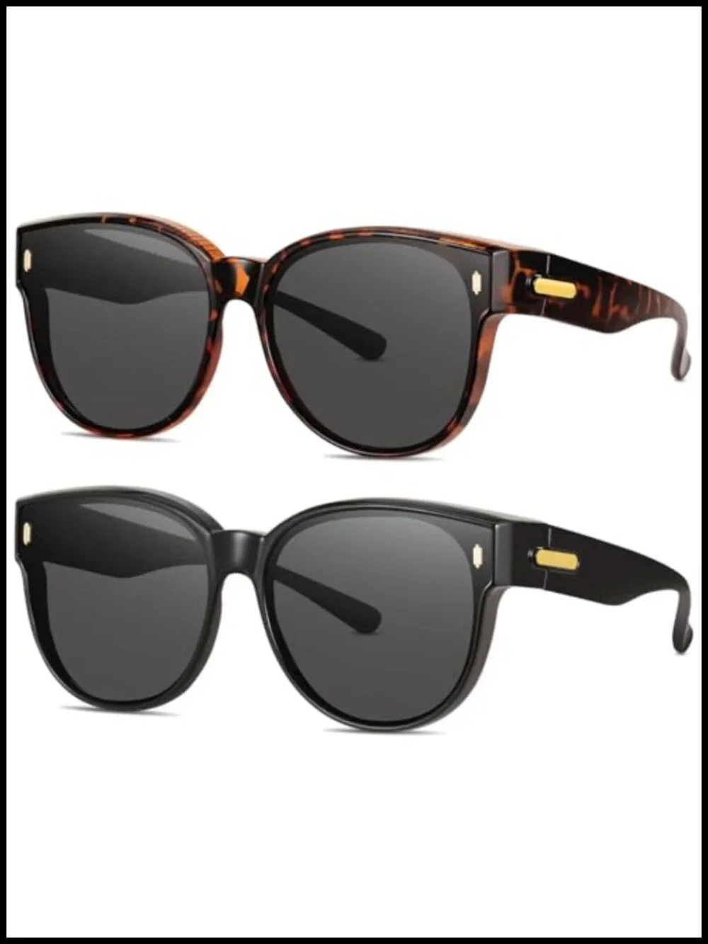 Polarized Fit Over Sunglasses for Women Oversized UV400 Cat Eye Wrap Driving